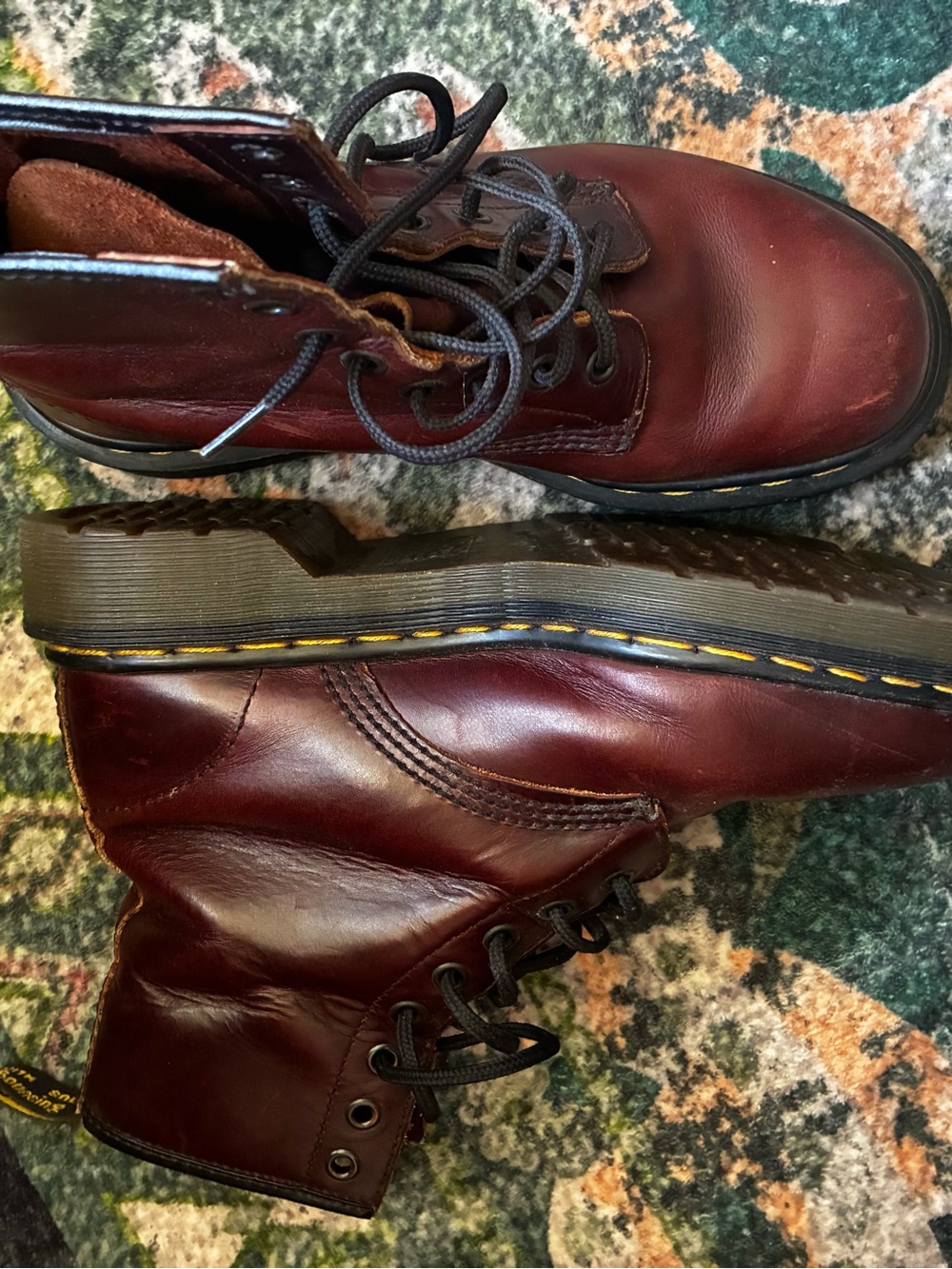 Dr. Martens Oxblood Leather 8-Eye Lace-Up Combat Boots - Picture 14 of 14